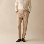 Shane | Men's High Waist Double Pleated Trousers, Tailored Formal Trousers | Bella Blue