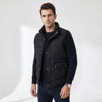 Shane | Men's Quilted Gilet with Fur Lining, Insulated Autumn Gilet | Bella Blue