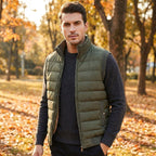 Shane | Men's Quilted Gilet with Fur Lining, Insulated Autumn Gilet | Bella Blue
