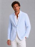 Shaun | Men's Striped Tailored Blazer, Lightweight Suit Jacket | Bella Blue | Light Blue