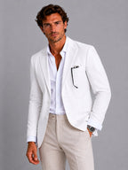 Shaun | Men's Striped Tailored Blazer, Lightweight Suit Jacket | Bella Blue