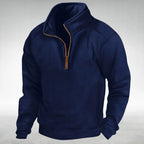 Siegfried | Men's Zip Jumper with Relaxed Cut, Versatile Jumper | Bella Blue | Navy Blue