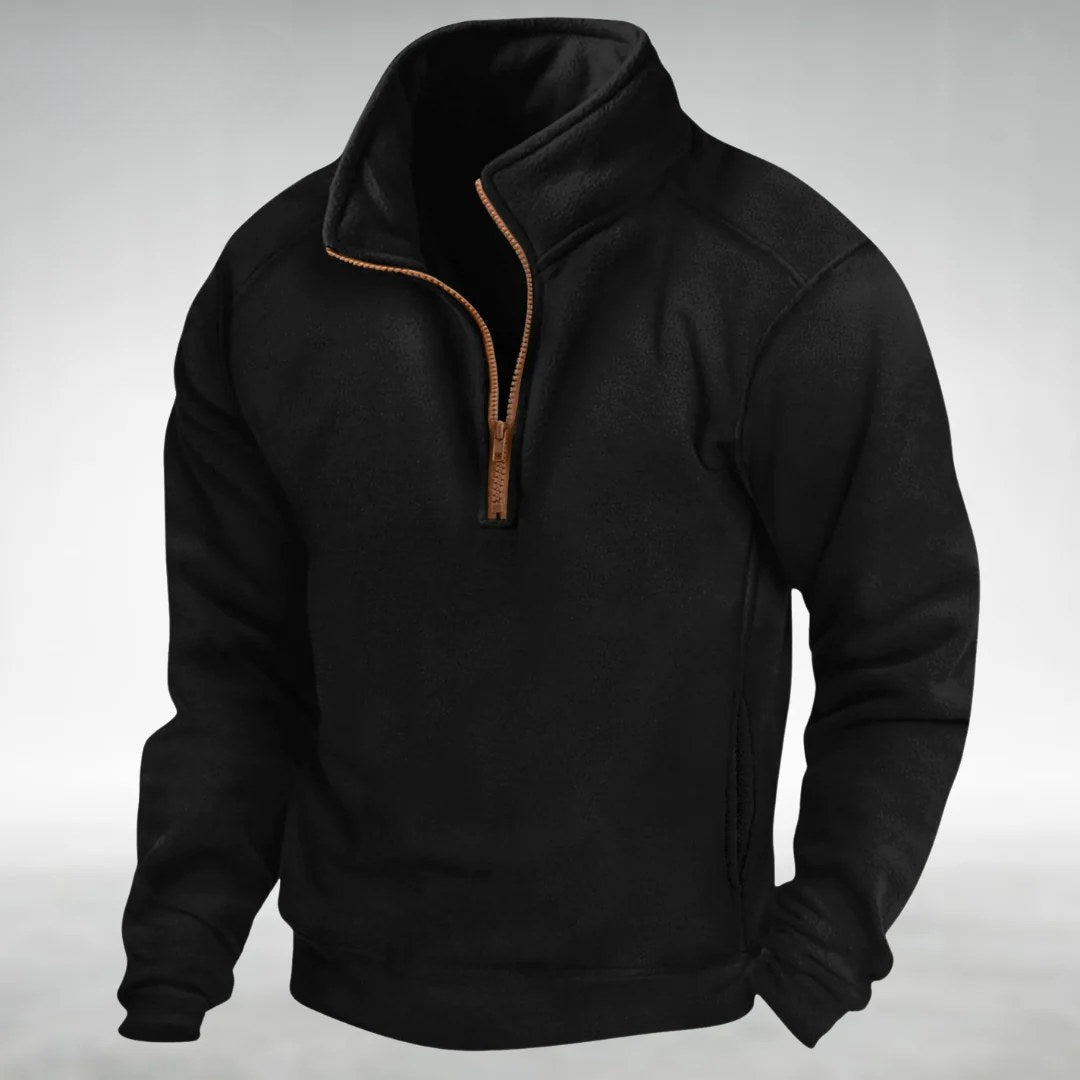 Siegfried | Men's Zip Jumper with Relaxed Cut, Versatile Jumper | Bella Blue | Navy Blue