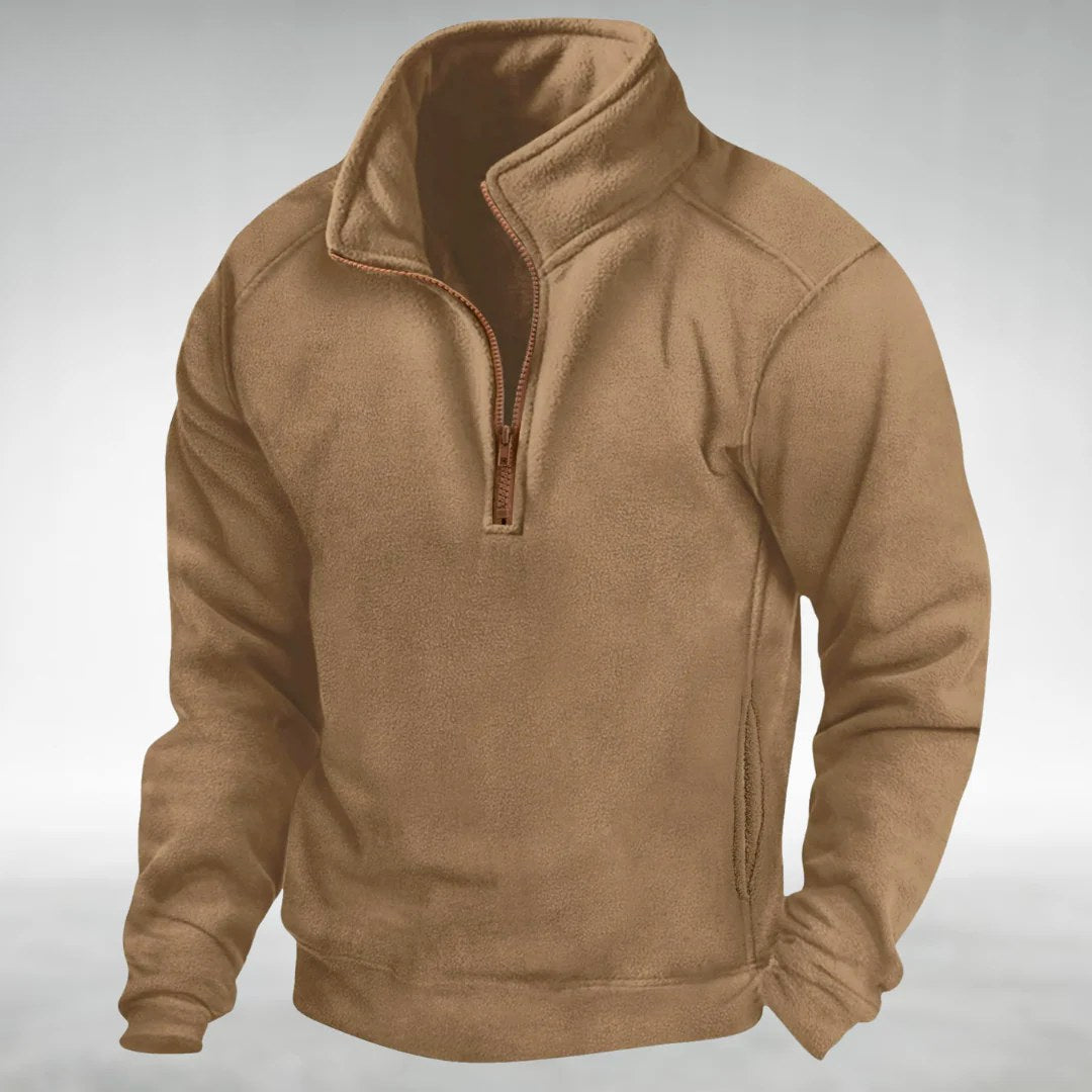 Siegfried | Men's Zip Jumper with Relaxed Cut, Versatile Jumper | Bella Blue | Navy Blue