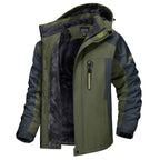 Simon | Men's Warm Wind- and Waterproof Winter Jacket, Insulated Autumn Jacket | Bella Blue | Green