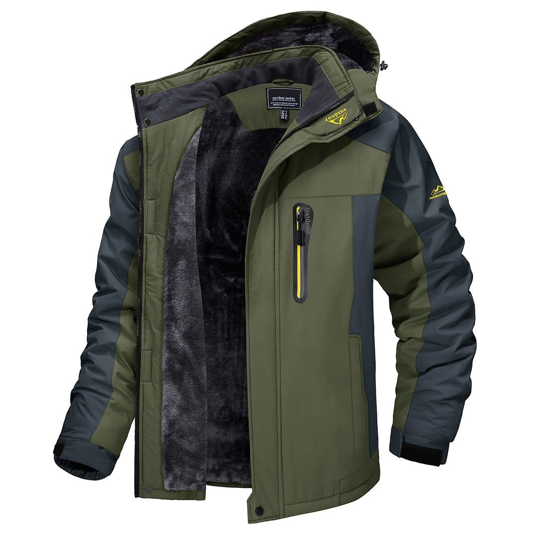 Simon | Men's Warm Wind- and Waterproof Winter Jacket, Insulated Autumn Jacket | Bella Blue | Green