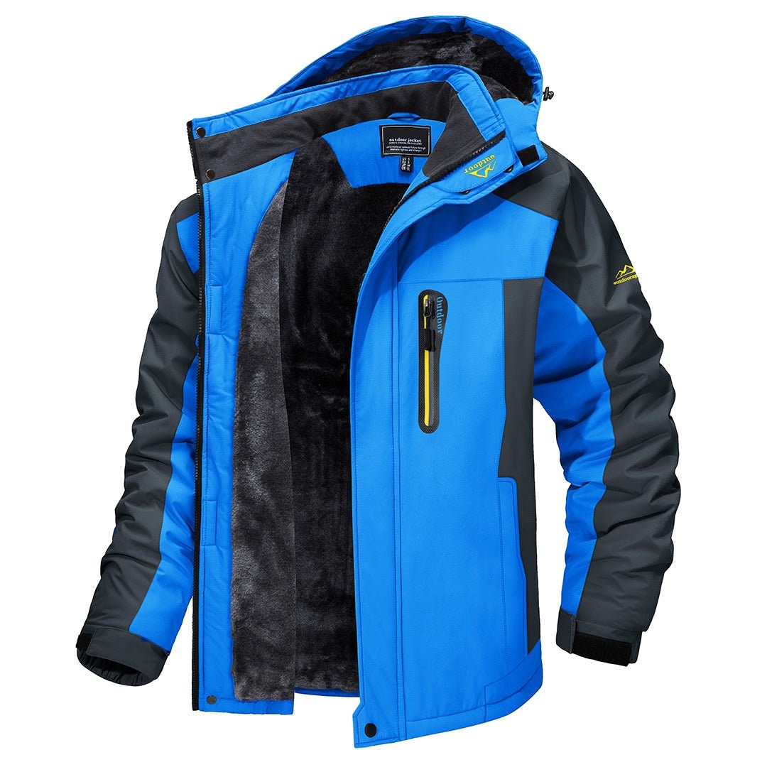 Simon | Men's Warm Wind- and Waterproof Winter Jacket, Insulated Autumn Jacket | Bella Blue | Green