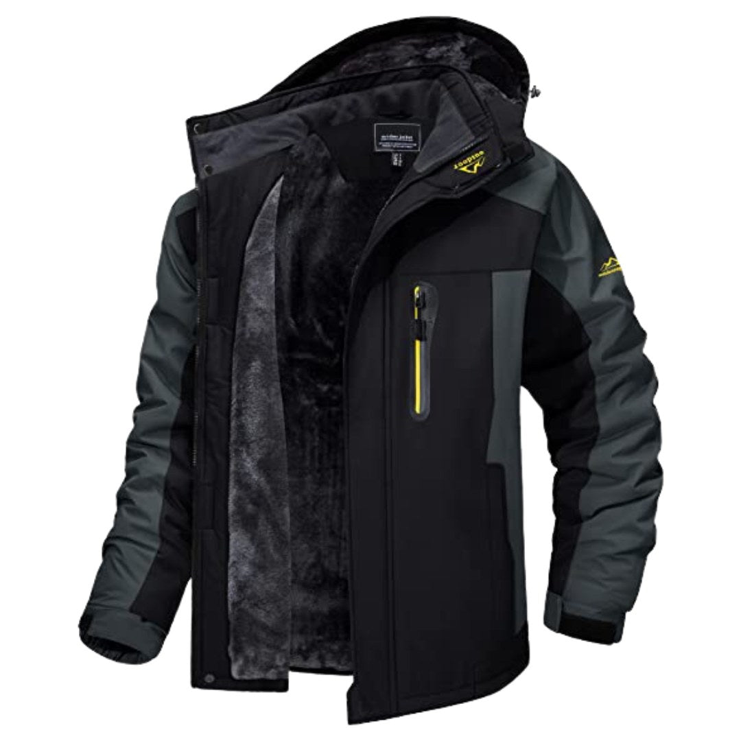 Simon | Men's Warm Wind- and Waterproof Winter Jacket, Insulated Autumn Jacket | Bella Blue | Green