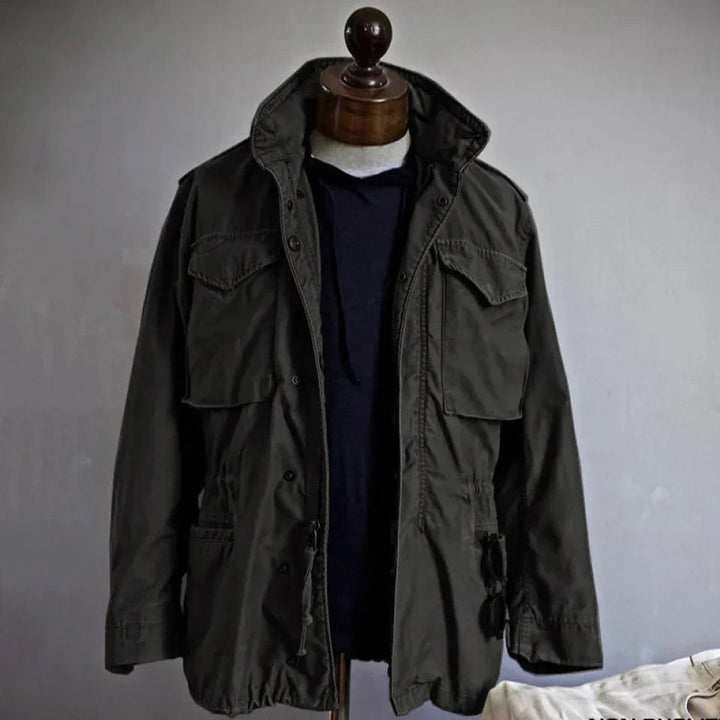 Simon | Men's Military Field Jacket, Adjustable Drawstring Outdoor Jacket | Bella Blue