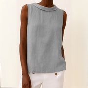 Sophia | Women's Sleeveless Roll Collar Top