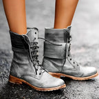 Sophie | Women's Lace-Up Ankle Boots in Dusty Pink, Vintage Ankle Boots with Block Heel