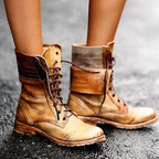 Sophie | Women's Lace-Up Ankle Boots in Dusty Pink, Vintage Ankle Boots with Block Heel | Bella Blue | Carmine Red