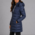 Sophie | Women's Hooded Puffer Jacket, Lightweight Insulated Winter Coat | Bella Blue