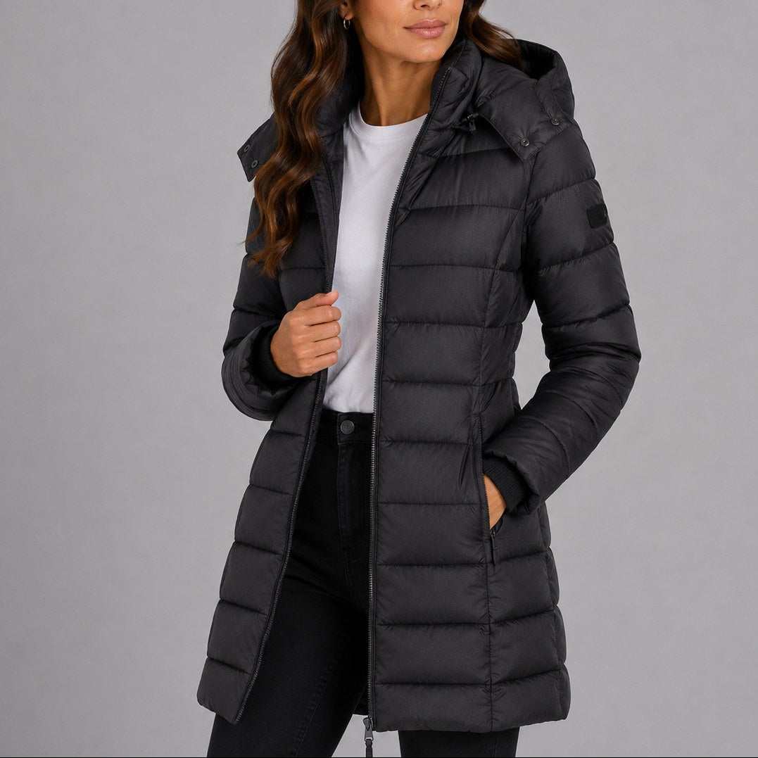 Sophie | Women's Hooded Puffer Jacket, Lightweight Insulated Winter Coat | Bella Blue