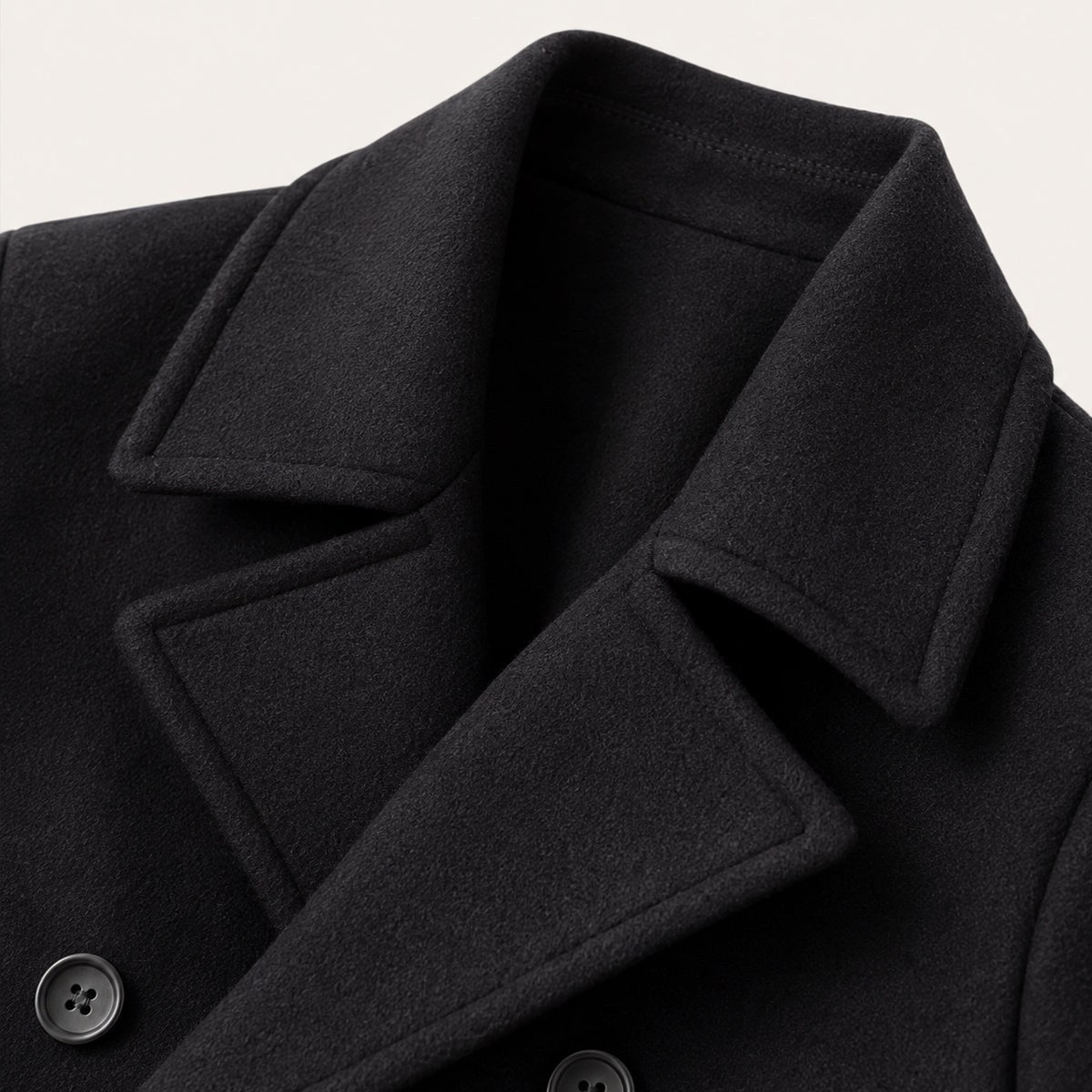 Spencer | Men's Double Breasted Wool Peacoat, Warm Winter Coat | Bella Blue