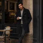 Spencer | Men's Double Breasted Wool Peacoat, Warm Winter Coat | Bella Blue