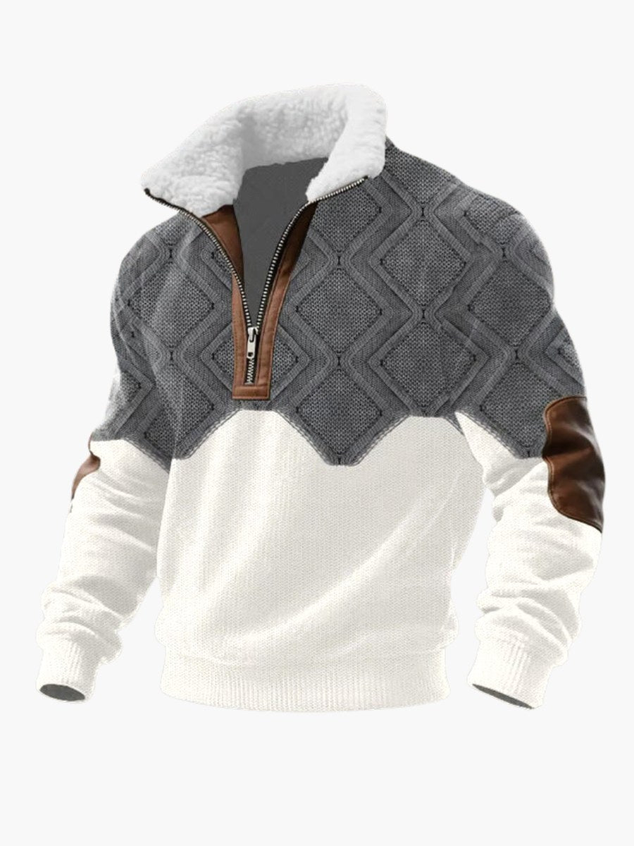 Spencer | Men's High-Neck Fleece Jumper, Warm Layering Jumper | Bella Blue