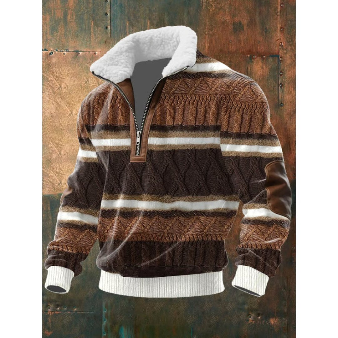 Spencer | Men's High-Neck Fleece Jumper, Warm Layering Jumper | Bella Blue
