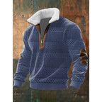 Spencer | Men's High-Neck Fleece Jumper, Warm Layering Jumper | Bella Blue