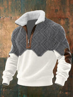 Spencer | Men's High-Neck Fleece Jumper, Warm Layering Jumper | Bella Blue