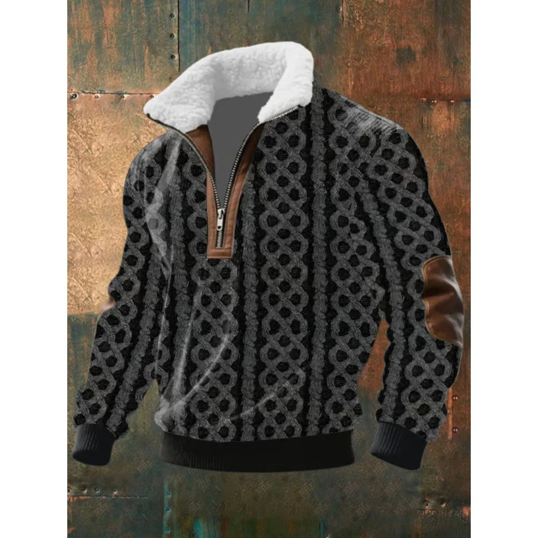 Spencer | Men's High-Neck Fleece Jumper, Warm Layering Jumper | Bella Blue
