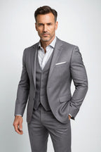Spencer | Men's Three-Piece Tailored Suit with Waistcoat, Formal Blazer Suit | Bella Blue