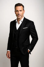 Spencer | Men's Three-Piece Tailored Suit with Waistcoat, Formal Blazer Suit | Bella Blue