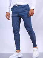 Stefan | Men's Slim Fit Chinos in Blue, Stretch Business Trousers | Bella Blue | Royal Blue
