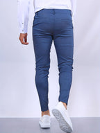 Stefan | Men's Slim Fit Chinos in Blue, Stretch Business Trousers | Bella Blue | Royal Blue