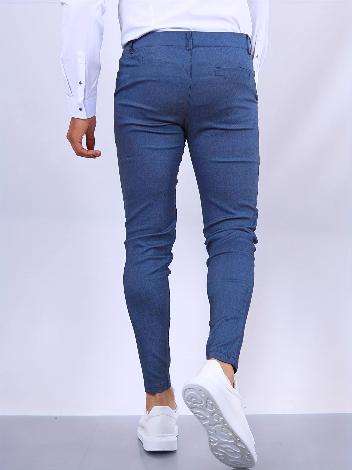 Stefan | Men's Slim Fit Chinos in Blue, Stretch Business Trousers | Bella Blue | Royal Blue
