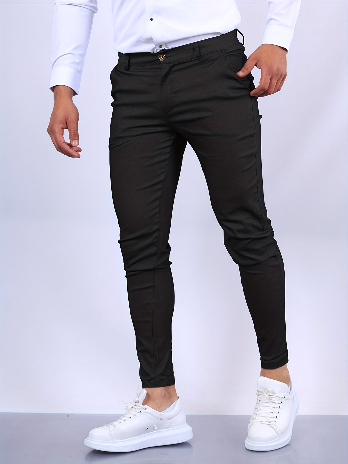 Stefan | Men's Slim Fit Chinos in Blue, Stretch Business Trousers | Bella Blue | Royal Blue