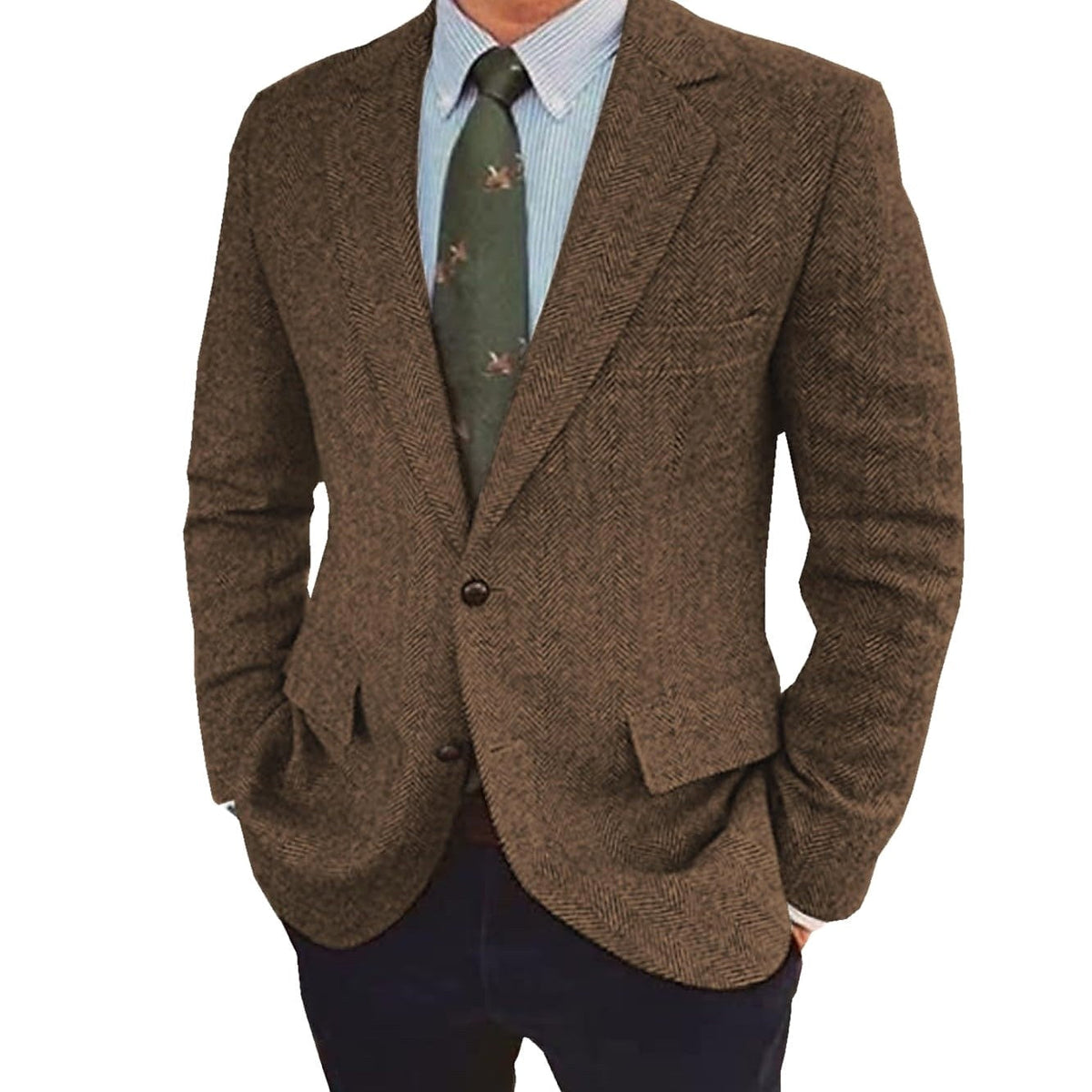 Stefan | Men's Single-Breasted Blazer, Two-Button Retro Jacket | Bella Blue