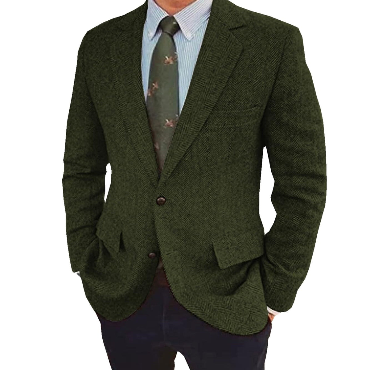 Stefan | Men's Single-Breasted Blazer, Two-Button Retro Jacket | Bella Blue