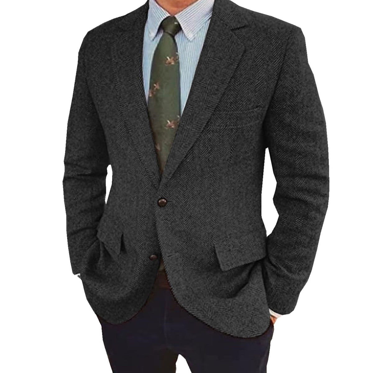 Stefan | Men's Single-Breasted Blazer, Two-Button Retro Jacket | Bella Blue