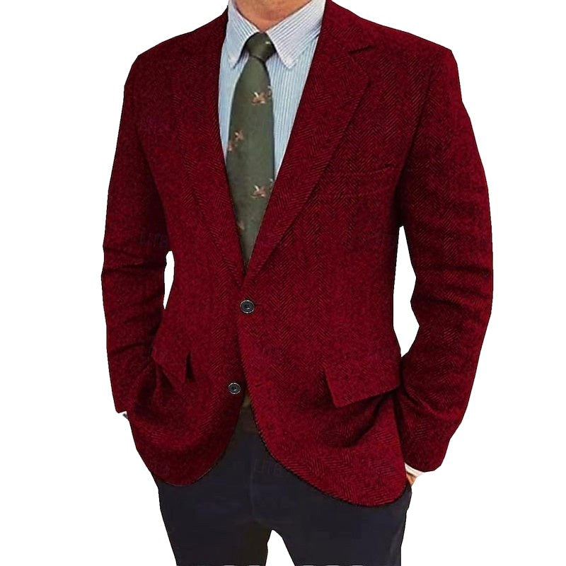 Stefan | Men's Single-Breasted Blazer, Two-Button Retro Jacket | Bella Blue