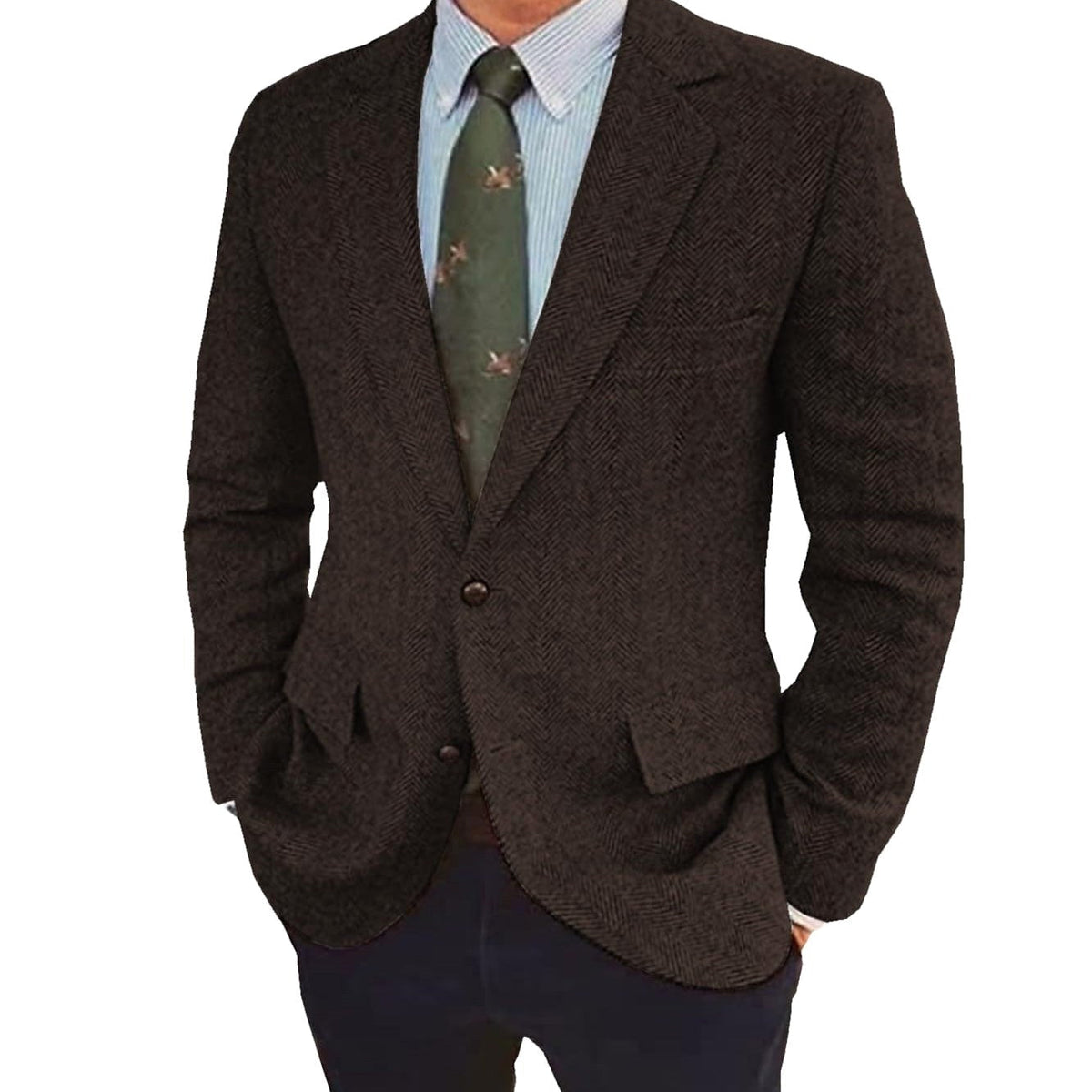 Stefan | Men's Single-Breasted Blazer, Two-Button Retro Jacket | Bella Blue