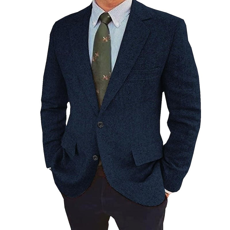 Stefan | Men's Single-Breasted Blazer, Two-Button Retro Jacket | Bella Blue