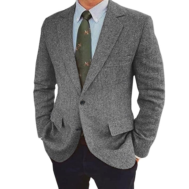 Stefan | Men's Single-Breasted Blazer, Two-Button Retro Jacket | Bella Blue