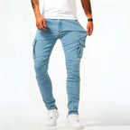 Stuart | Men's Ultra-Stretch Casual Jeans, Slim-Fit Denim Jeans | Bella Blue