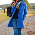 Susan | Women's Classic Button-Front Winter Coat, Tailored Autumn Coat | Bella Blue