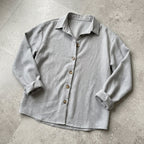 Suzanne | Women's Linen Blend Blouse with Classic Collar, Relaxed Fit Shirt | Bella Blue