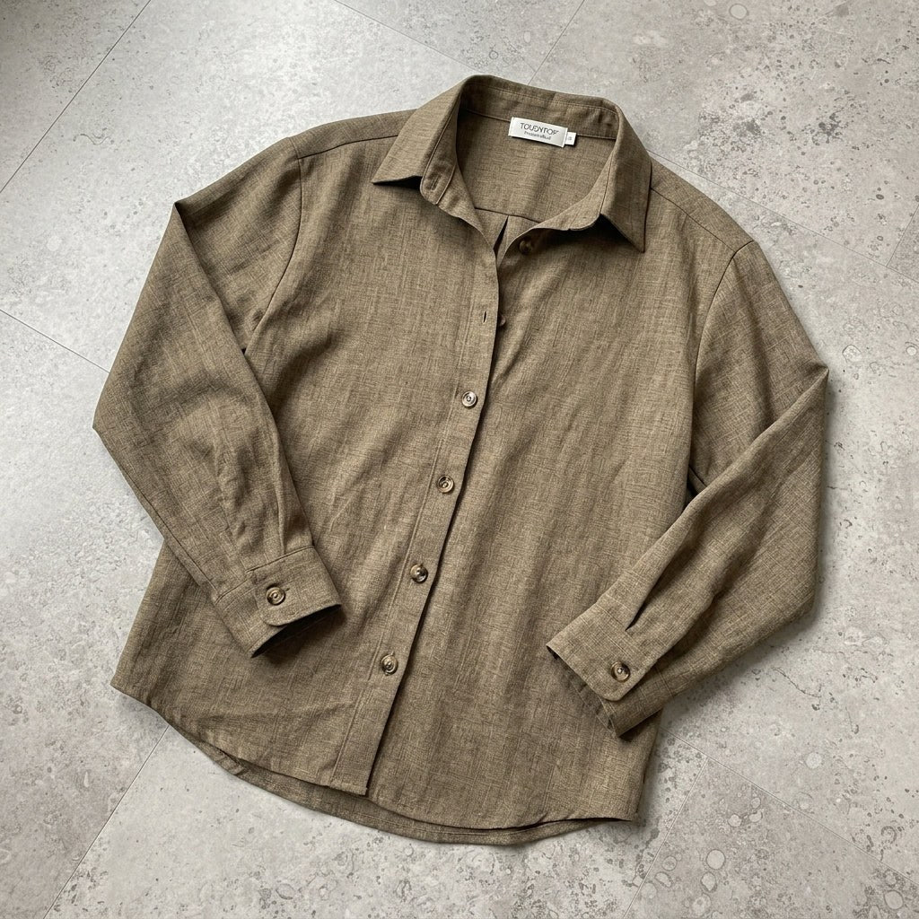 Suzanne | Women's Linen Blend Blouse with Classic Collar, Relaxed Fit Shirt | Bella Blue
