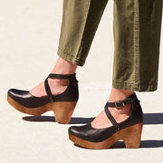 Teresa | Women's Closed-Toe Wedge Heels with Ankle Strap