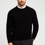 Theo | Men's Cashmere Crew Neck Jumper, Soft Luxury Knit | Bella Blue
