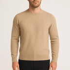 Theo | Men's Cashmere Crew Neck Jumper, Soft Luxury Knit | Bella Blue