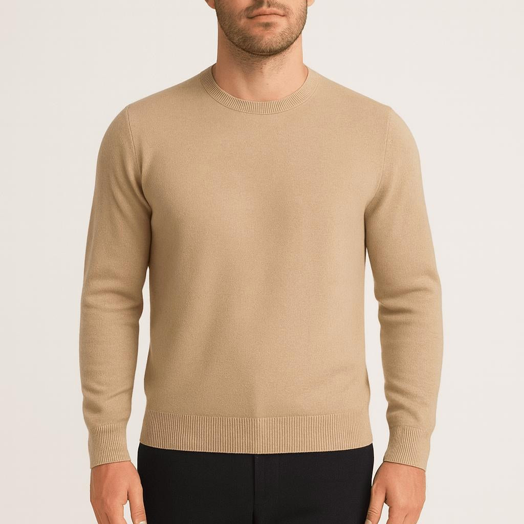 Theo | Men's Cashmere Crew Neck Jumper, Soft Luxury Knit | Bella Blue