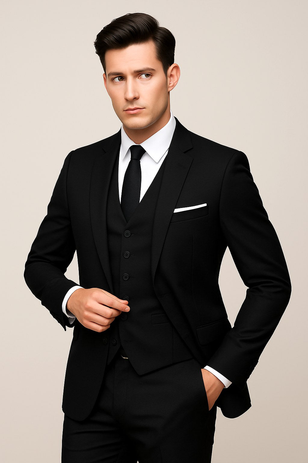 Theo | Men's Three-Piece Formal Suit, Jacket Waistcoat Trouser Suit | Bella Blue | Grey