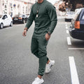 Theodor | Men's Long-Sleeve Tracksuit, Two-Piece Jogger Set | Bella Blue | Green