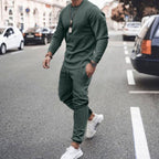 Theodor | Men's Long-Sleeve Tracksuit, Two-Piece Jogger Set | Bella Blue | Green