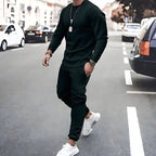 Theodor | Men's Long-Sleeve Tracksuit, Two-Piece Jogger Set | Bella Blue | Green